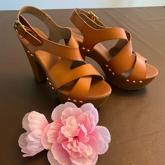 Mossimo Supply Co. Shoes - Mossimo Supply Co. Brown Faux Leather Heels